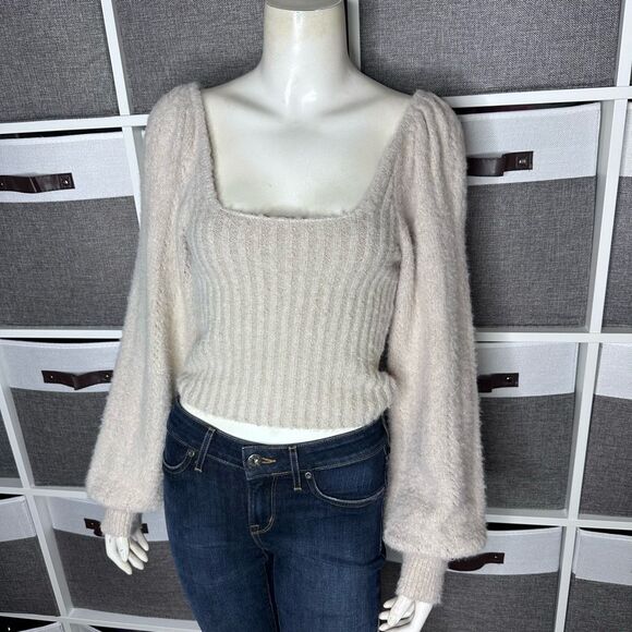 Free People Katie Pullover in Sand Dollar Combo Size Small - Picture 11 of 12